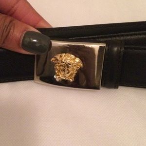 Authentic Versace Women’s Black Leather Belt